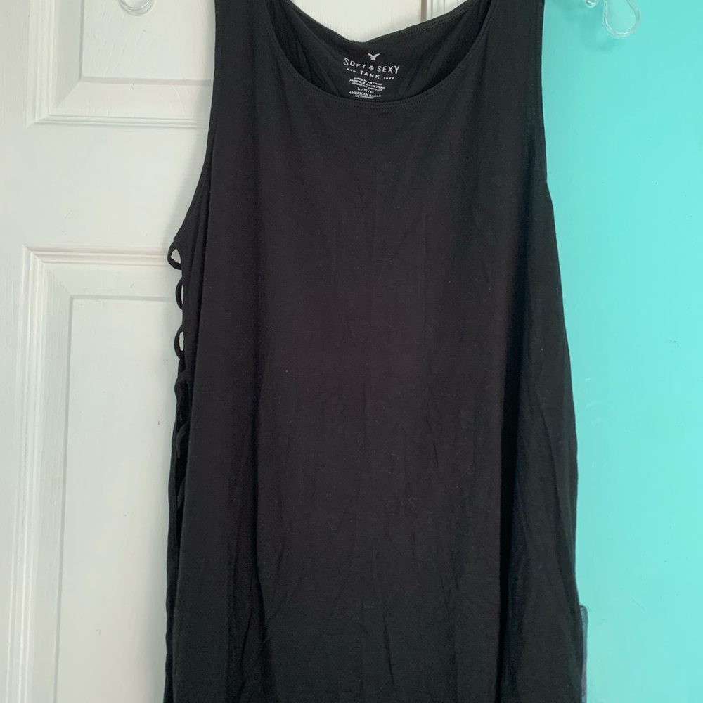 american eagle “soft & sexy” long tank top with open sides